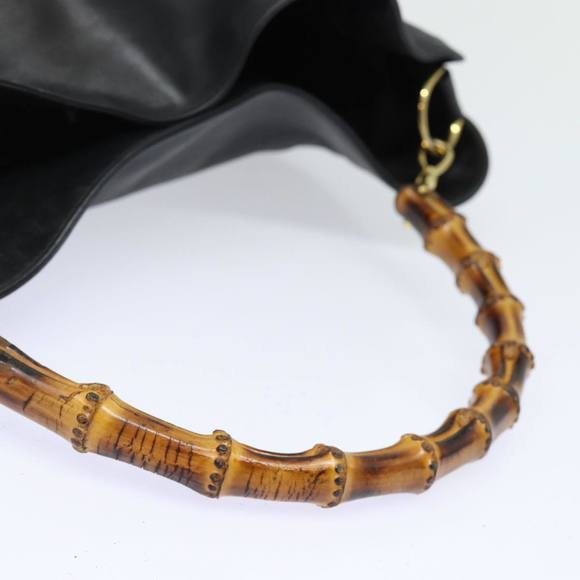 GUCCI Bamboo Hand Bag Leather 2way Black 001 1781 1577 0 Auth 78792 - Picture 7 of 16